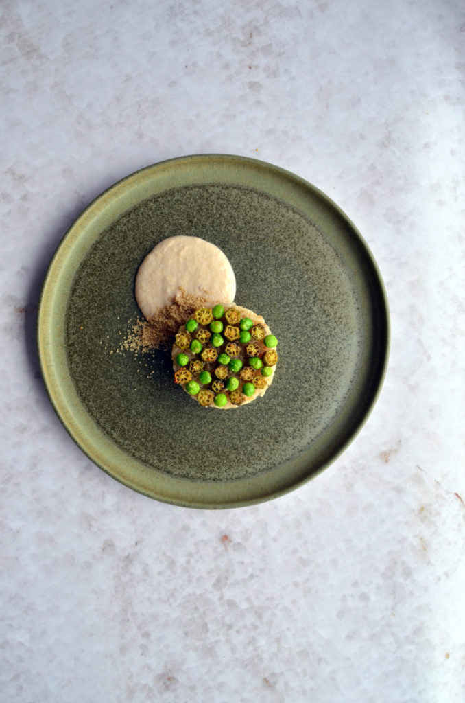 Brown Rice, Peas and Okra with Pear Cream (Gluten Free Vegan Gurme Vegan